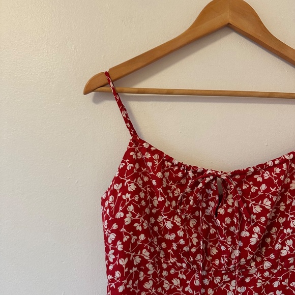 Reformation Felix Red Floral-Print Mini Dress | Size 4 - Picture 8 of 15